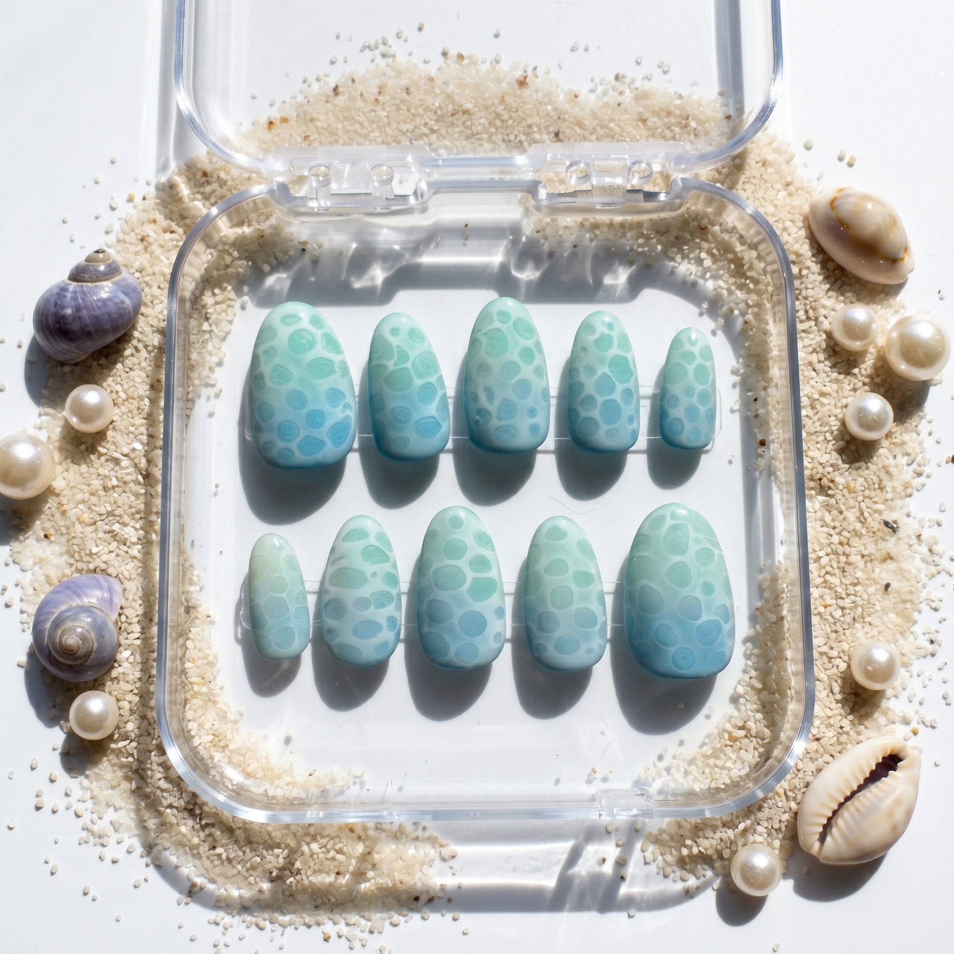 Seafoam Glass Press On Nails Set