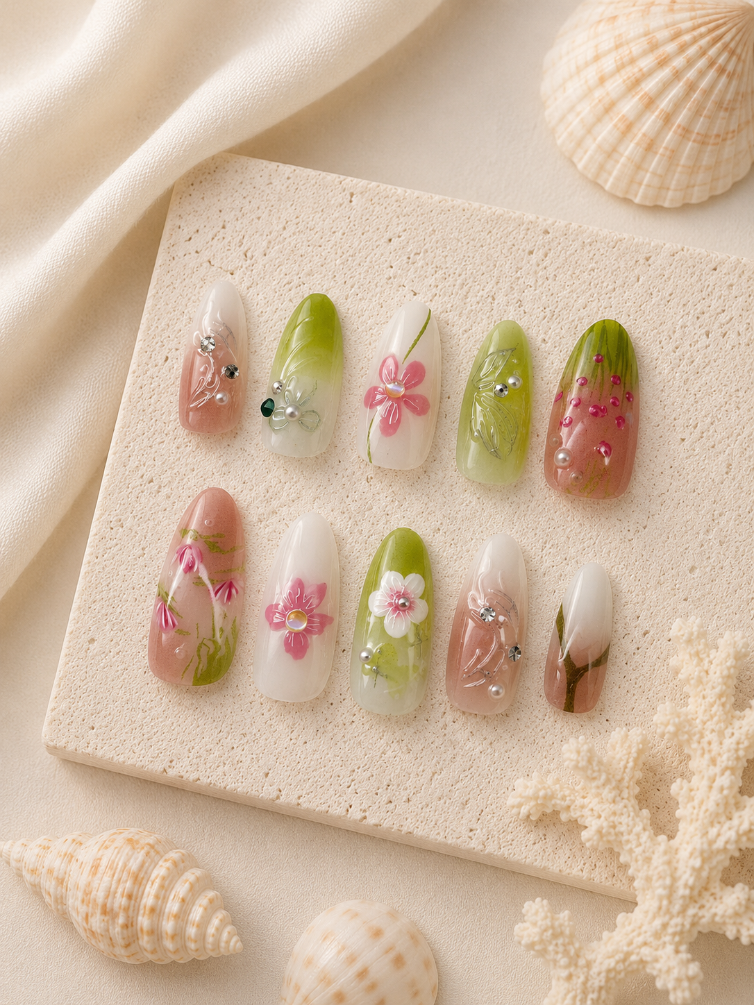 Blossom Meadow Press On Nails