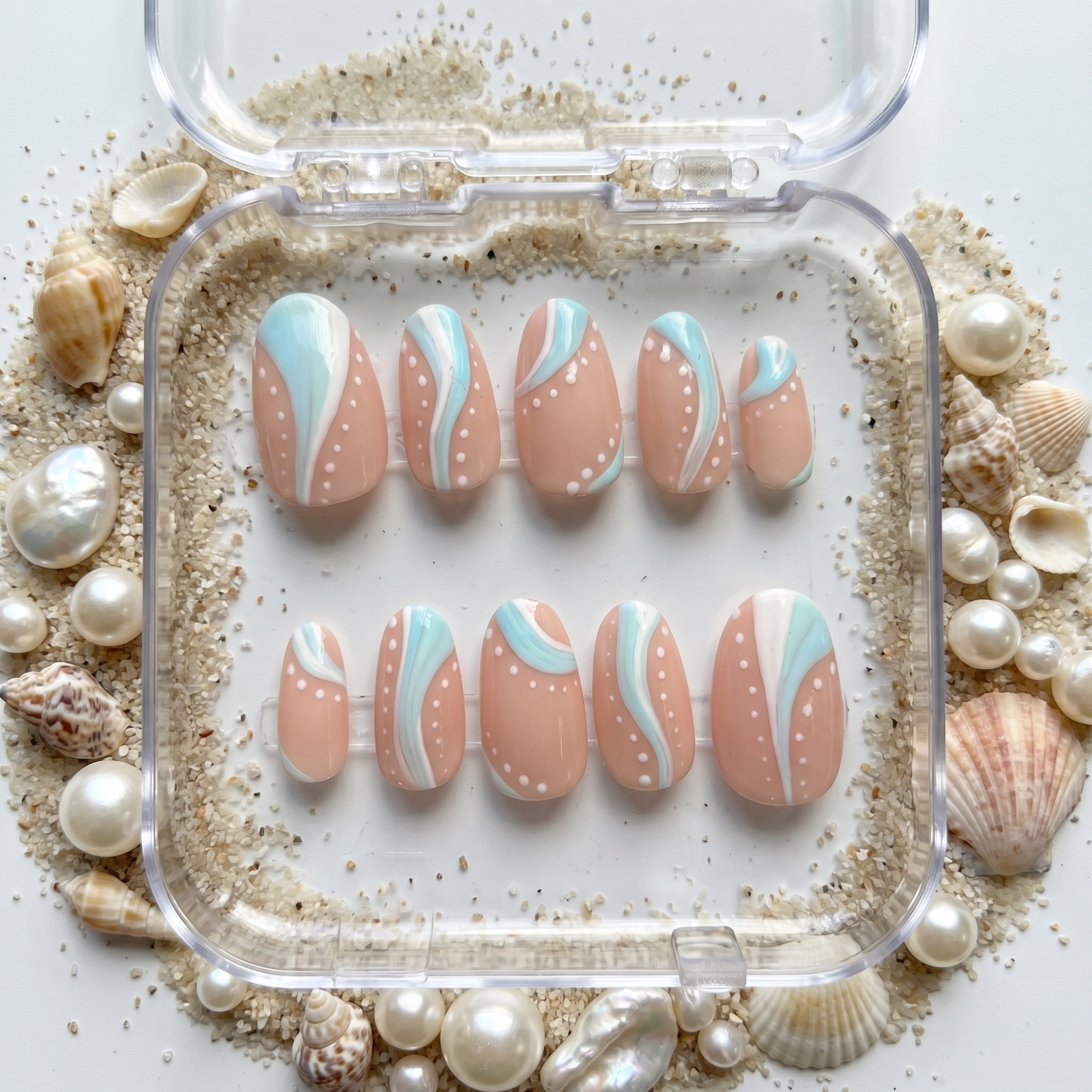 Ocean Waves Press On Nails Set