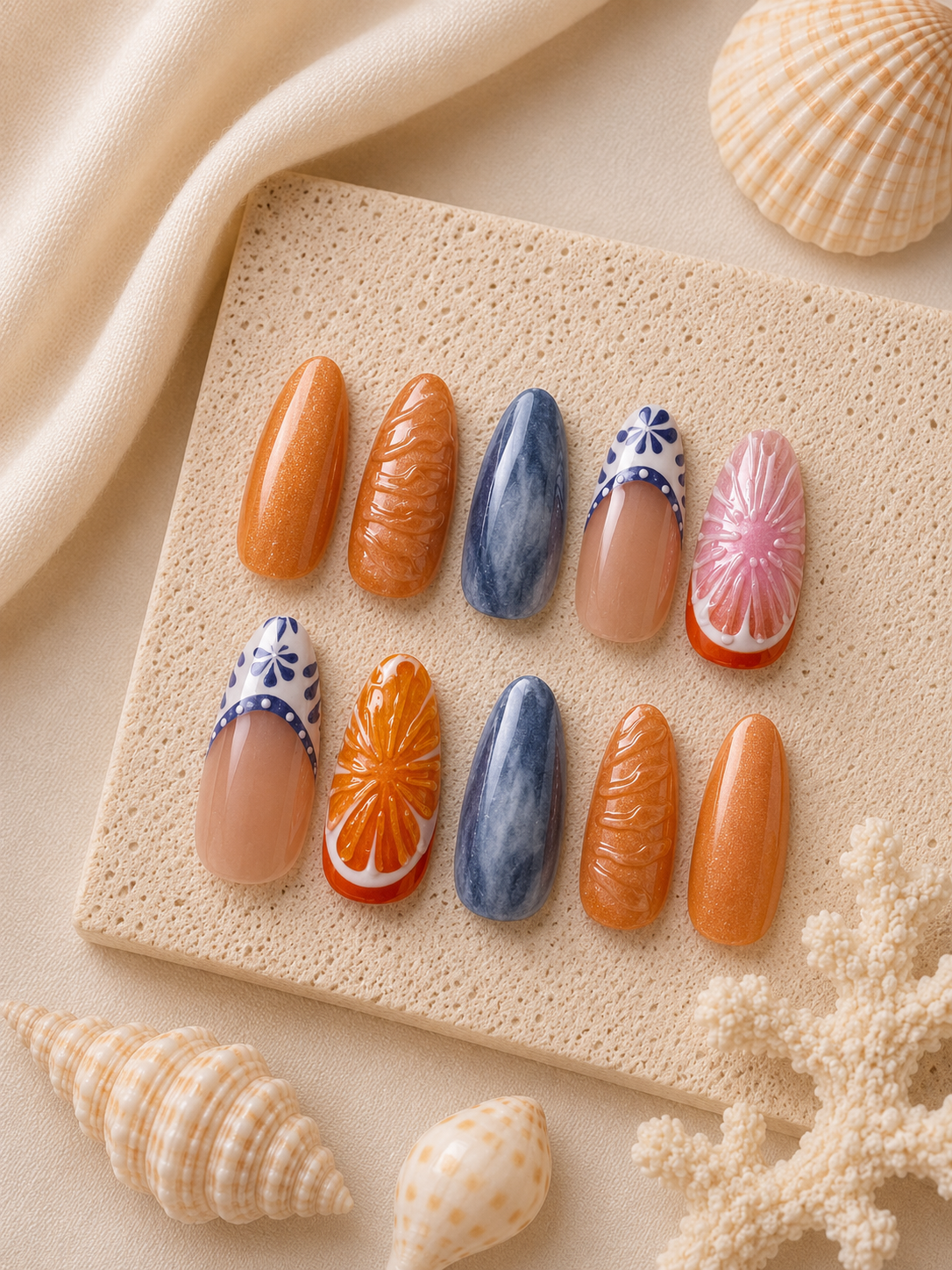 Amalfi Citrus Press On Nails