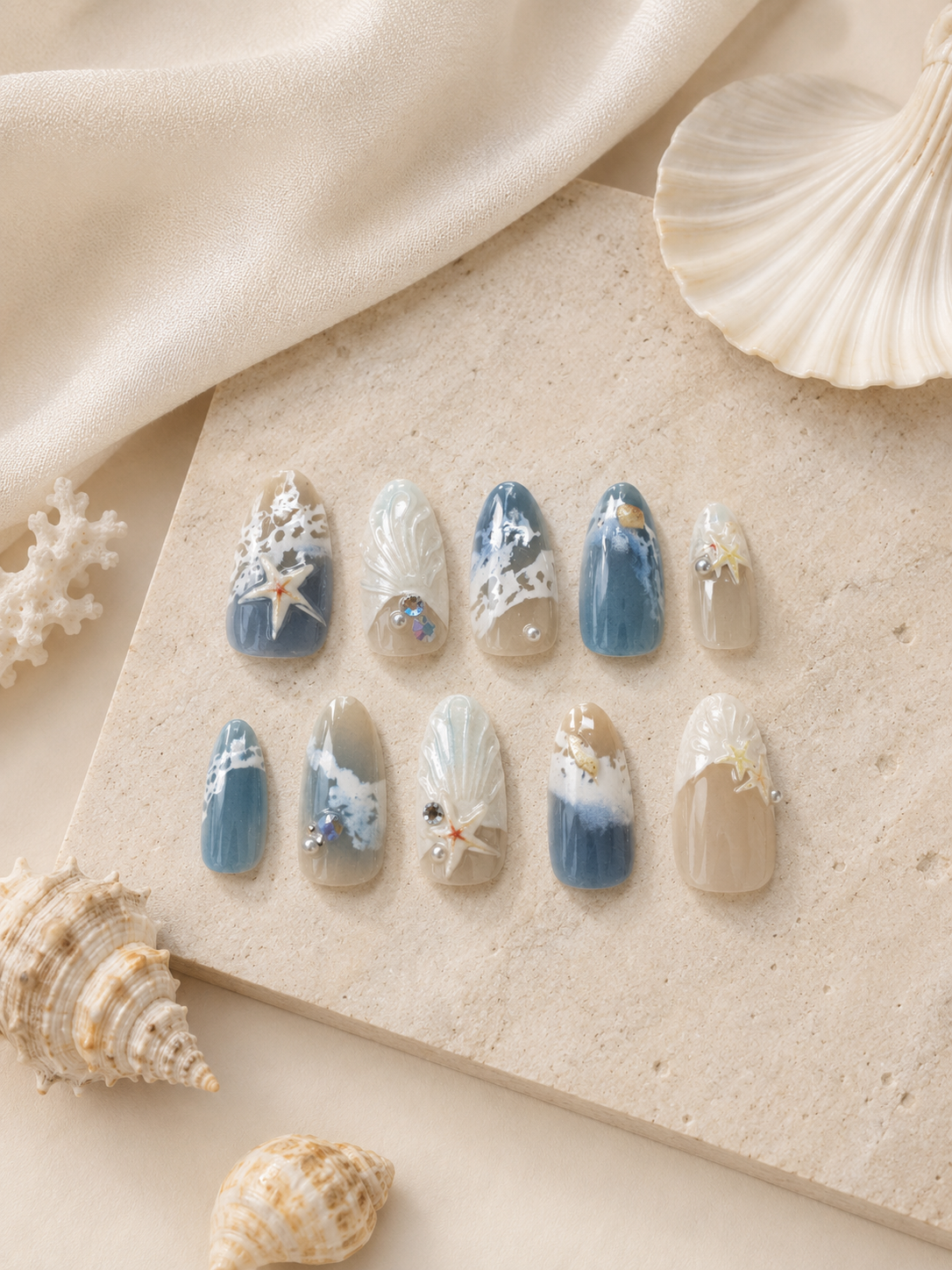 Seaside Serenity Press On Nails