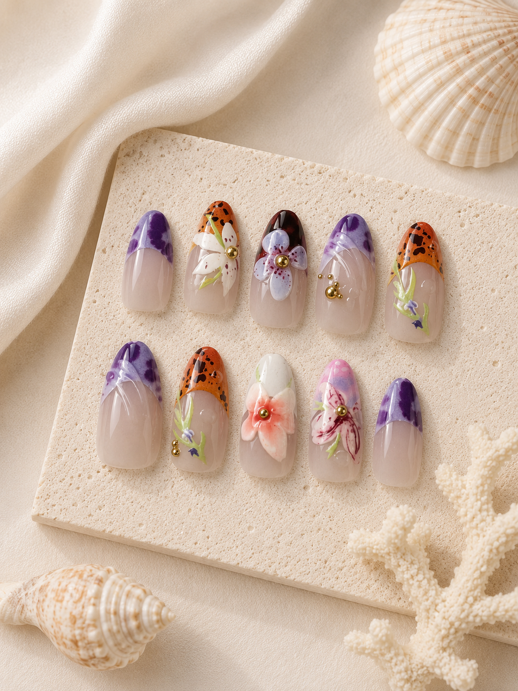 Wild Orchid Press On Nails