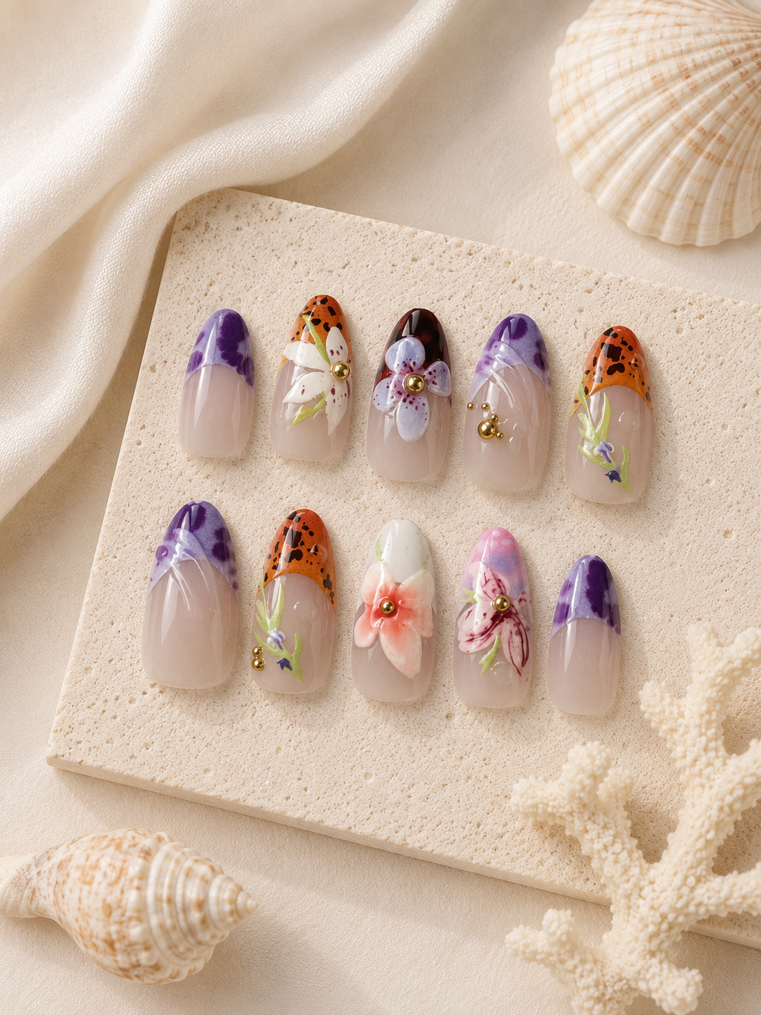 Wild Orchid Press On Nails