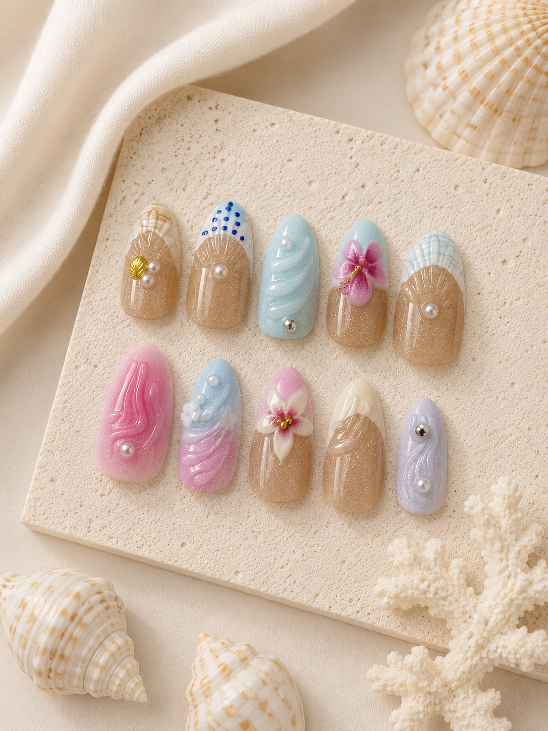 Island Bloom Press On Nails
