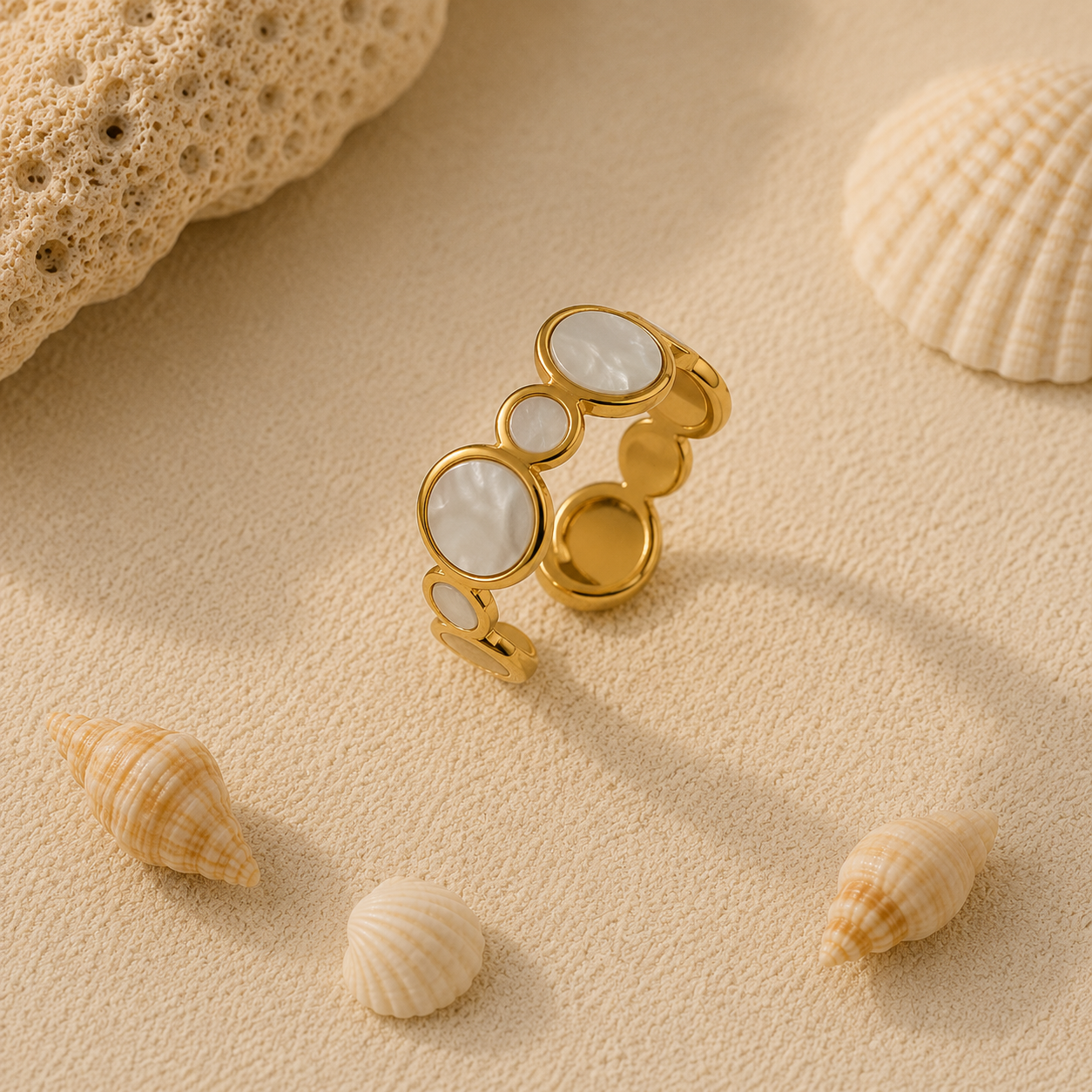 Moonshell Adjustable Ring