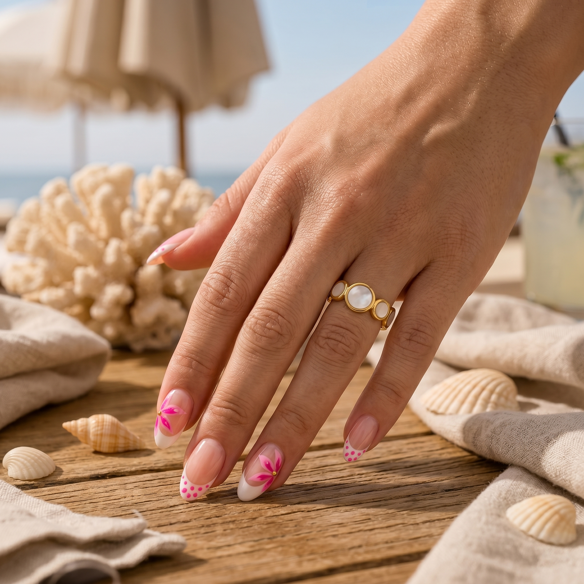 Moonshell Adjustable Ring